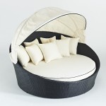 Royale Riche VIP Luxury Rattan Daybed - Black and Ivory
