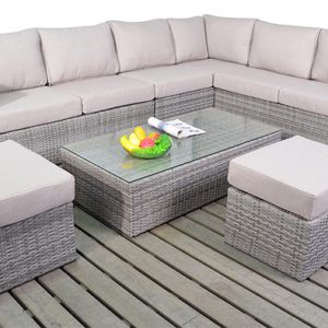 Sophia Verdant Rattan Corner Group Sofa Set